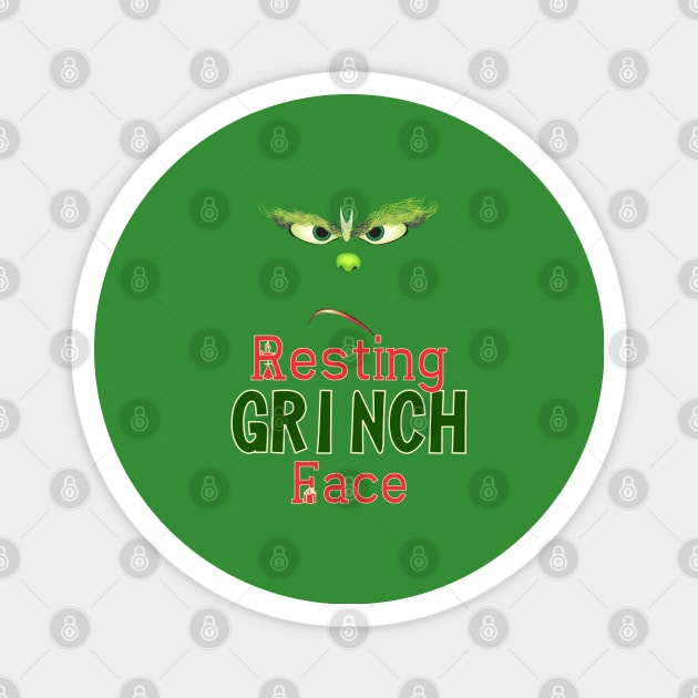 Resting Grinch Face Magnet by Wear & Cheer